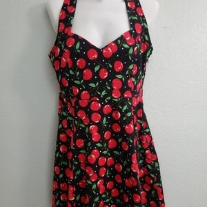 Sourpuss Cherry Retro Pinup Skater Dress Mini XL
